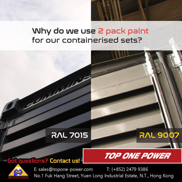 Why do we use 2 pack paint for our containerised sets? Top One Power
