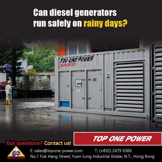 Can diesel generators run safely on rainy days?