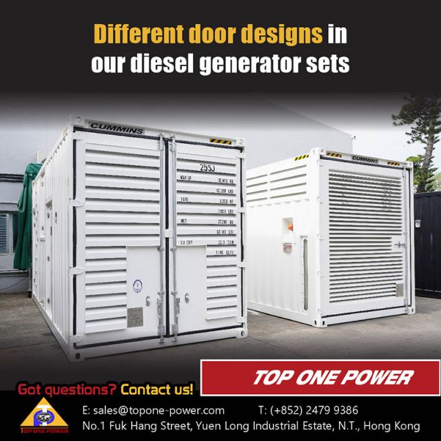 Different door designs in our diesel generator sets