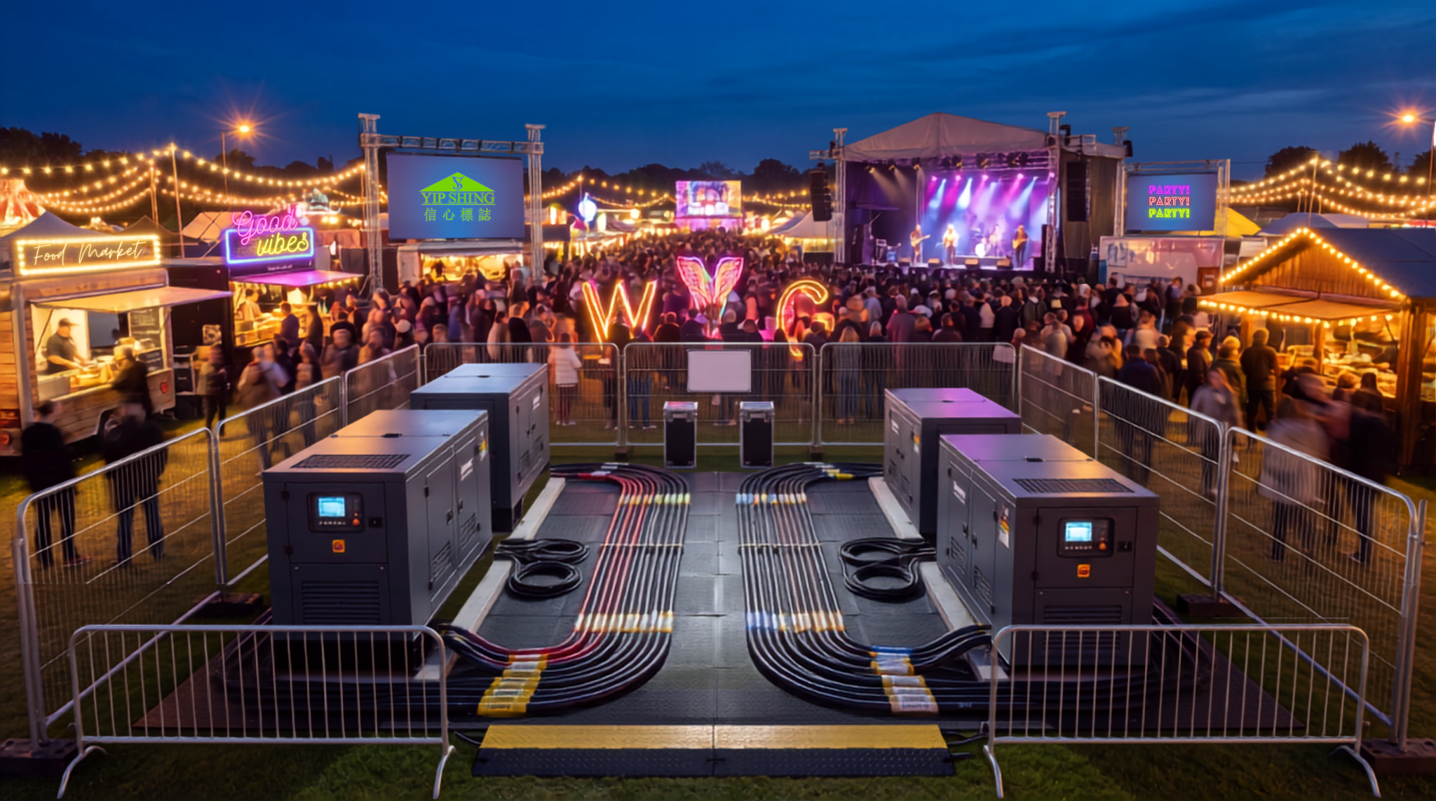A stable and reliable generator helps keep outdoor exhibition electrical equipment running properly and reduces the impact of power outages on critical equipment.