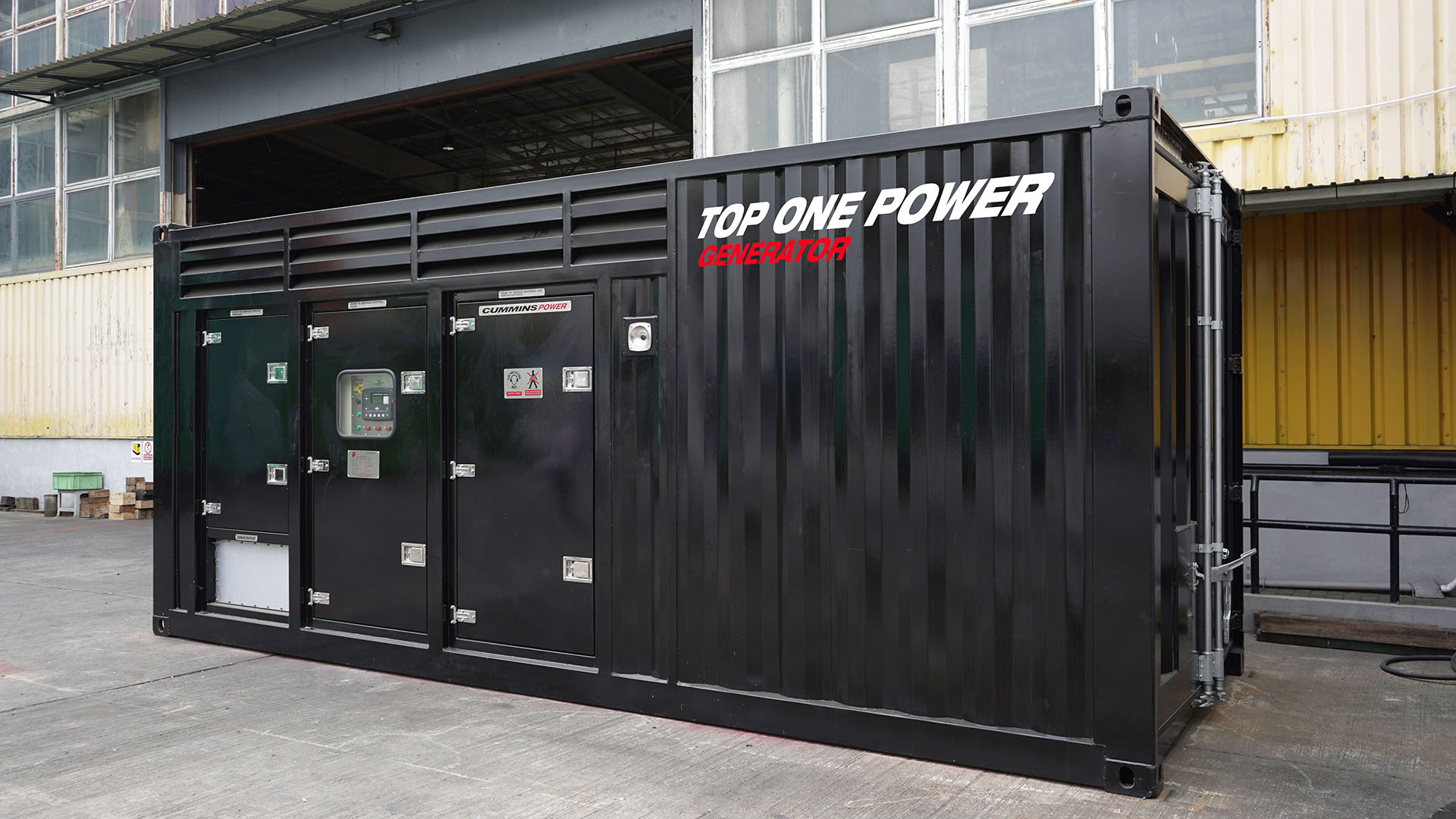 Customised Diesel Generator Enclosure Top Ventilation & updated door