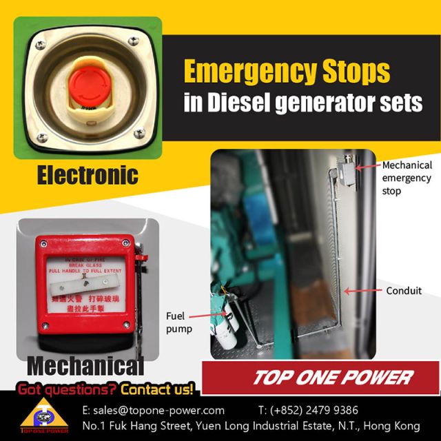 emergency stops in diesel generator sets