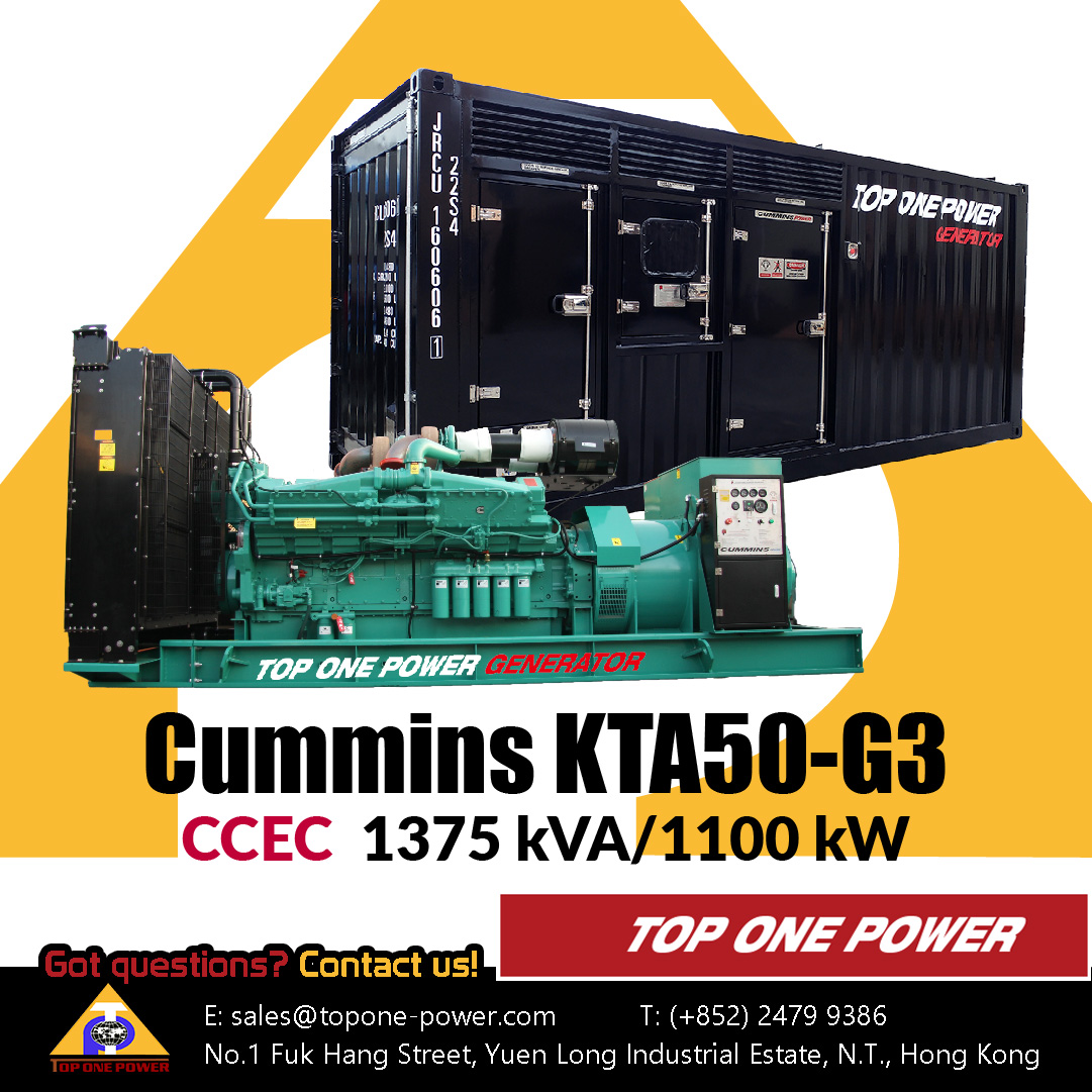 CCEC Cummins KTA50G3 Diesel Generator Top One Power
